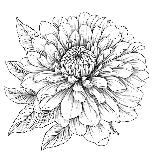 Vector cute flowers printable coloring page spring floral isolated on white background