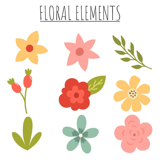 Vector cute flowers