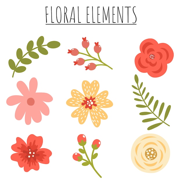 Vector cute flowers