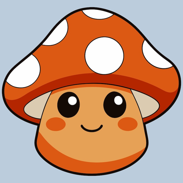 वेक्टर cute fly agaric character with eyes and a fun mushroom vector illustration