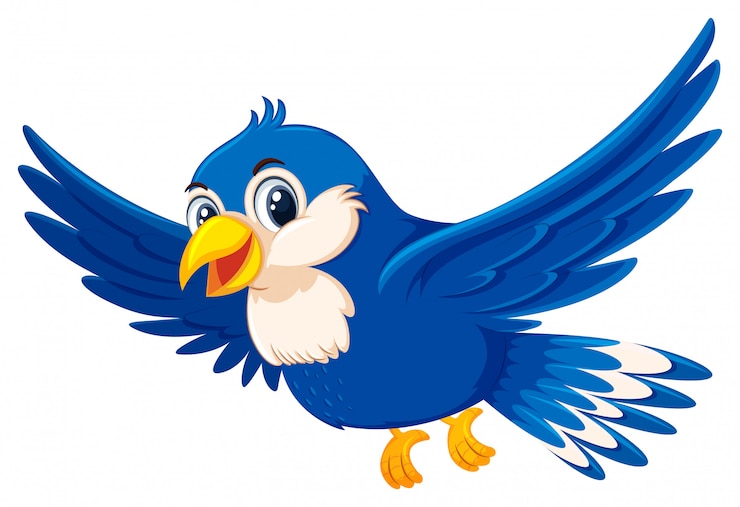 Vector cute flying blue bird