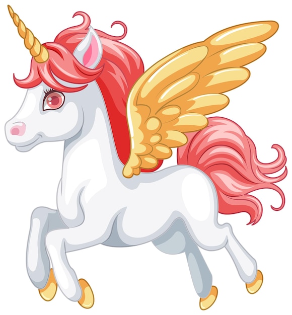 Vector cute flying unicorn cartoon