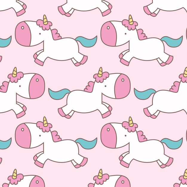 Vector cute flying unicorn pattern