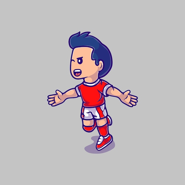 Cute football character illustration celebrating