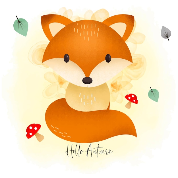 Cute fox animal autumn