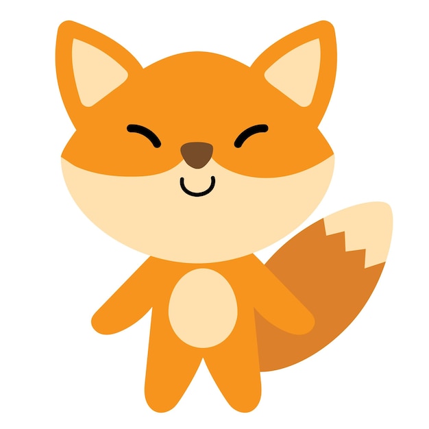 Cute fox animal icon vector image.