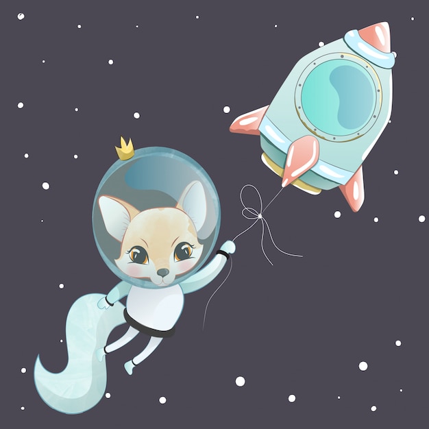 Cute Fox astronaut