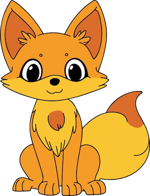 Cute fox cartoon fox clipart vector illustration