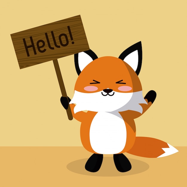 Cute fox cartoon illustration