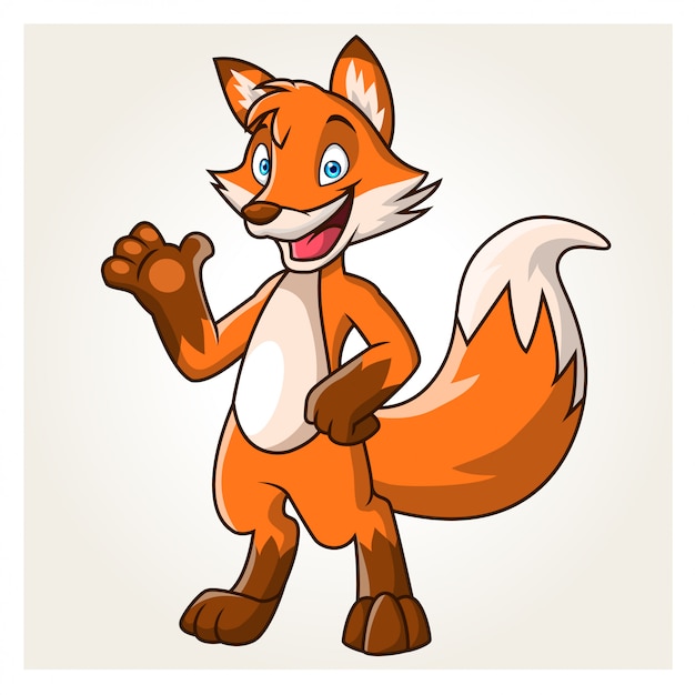 A cute fox cartoon mascot.