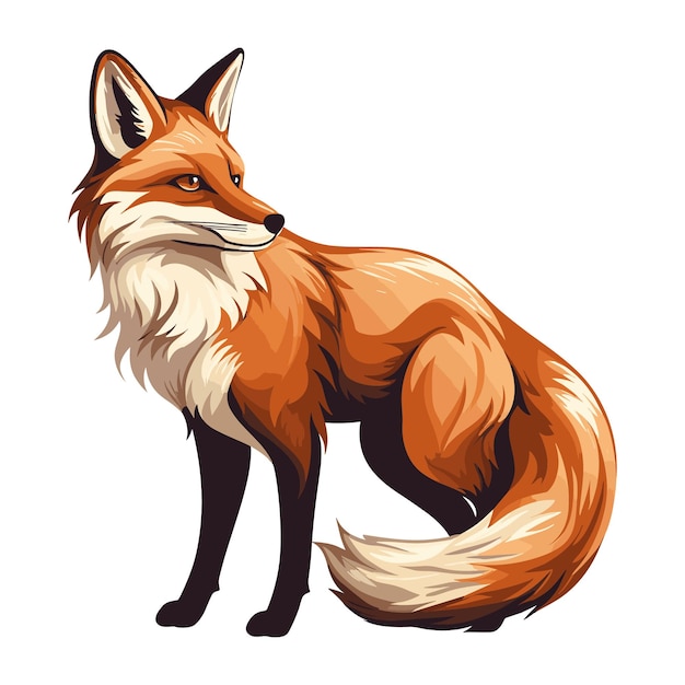 Cute Fox Cartoon Vector Art Illustratie Ontwerp