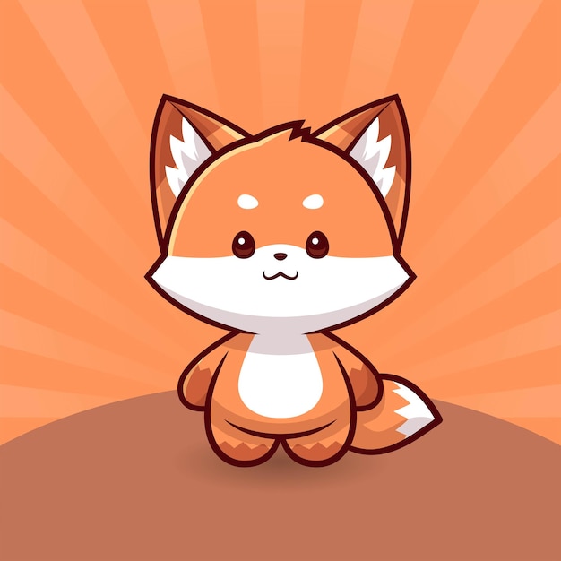 Cute fox cartoon icona vettore illustrazione animale natura icona concept cute fox logo