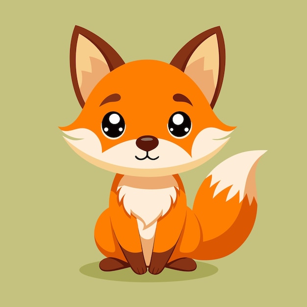 Vector cute fox cartoon vector illustration