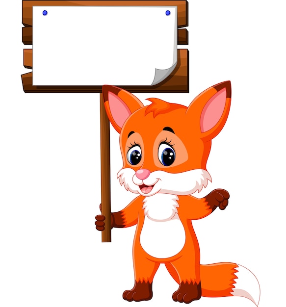 Vector cute fox cartoon