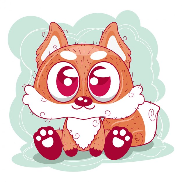 Cute fox cartoon