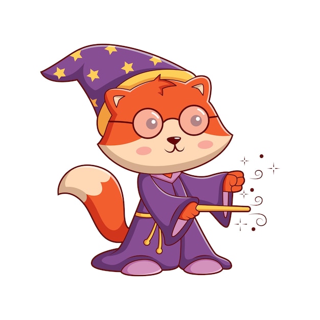 Cute Fox Character Design Illustratie