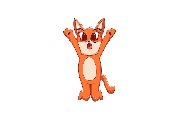 Cute Fox Character Design Illustration