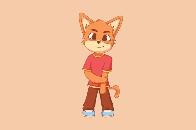 Cute Fox Character Design Illustration