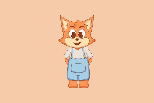 Симпатичная иллюстрация дизайна персонажей лисы