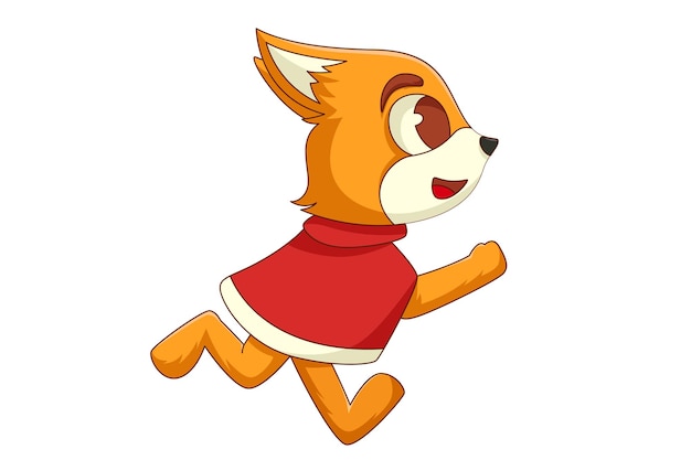 Vector cute fox character design illustration