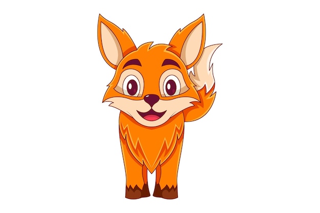 Cute Fox Character Design Illustration