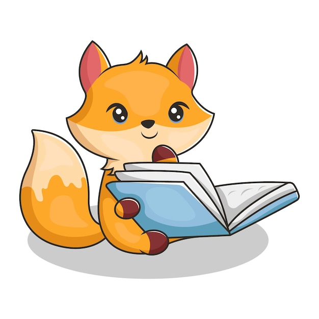 Cute Fox Character Design Illustration