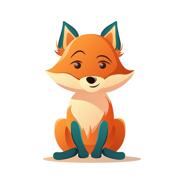 Cute fox of colorful set This young fox with its captivating illustration and colorful design