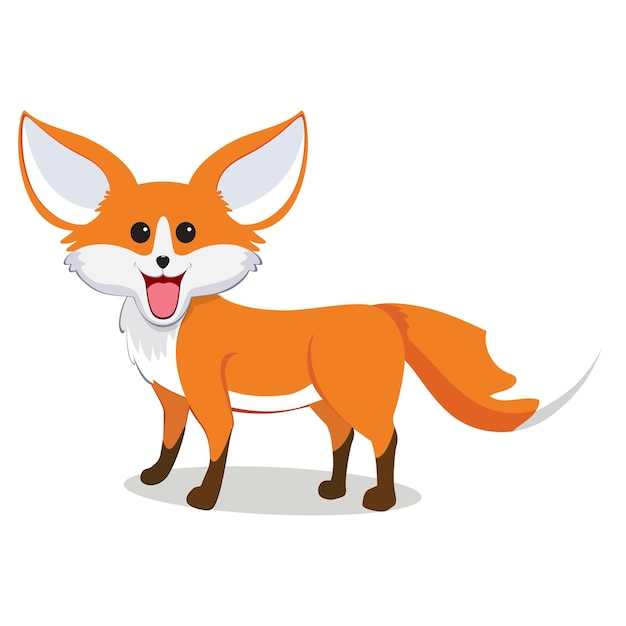 Vector cute fox colorful vector
