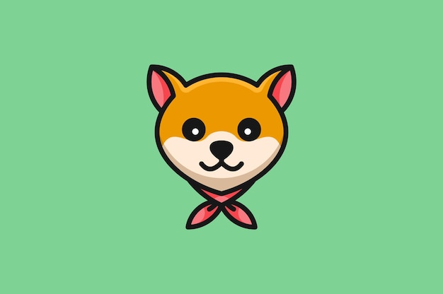 Cute fox face logo vector design template