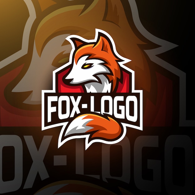 Cute fox gaming logo esport