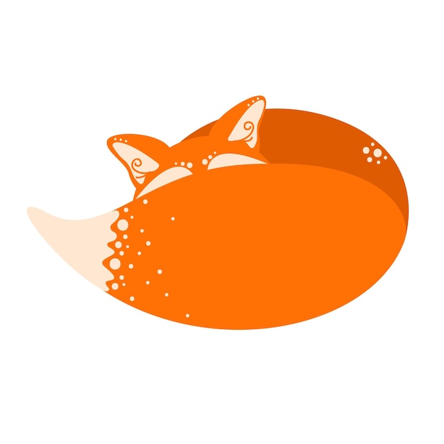 Vettore volpe carina isolata su sfondo bianco illustrazione vettoriale in uno stile piatto