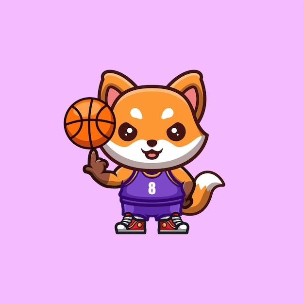 Carino fox kawaii cartoon mascot logo