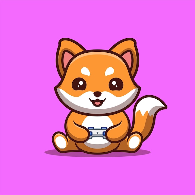 Cute Fox Kawaii Cartoon Mascot Logo