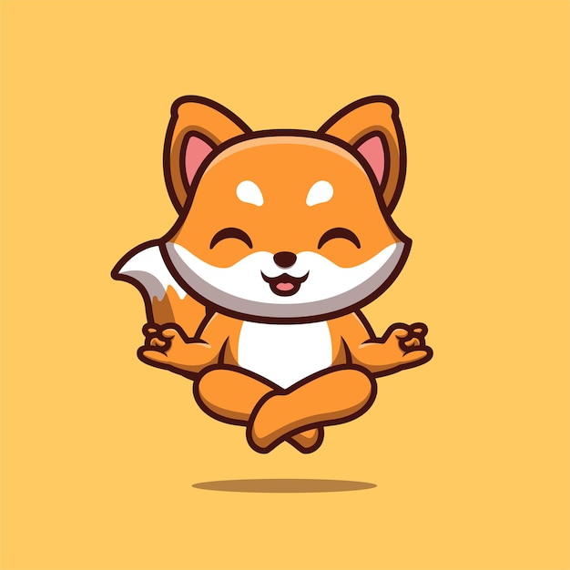 Carino fox kawaii cartoon mascotte logo