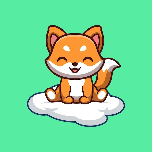 Carino fox kawaii cartoon mascotte logo