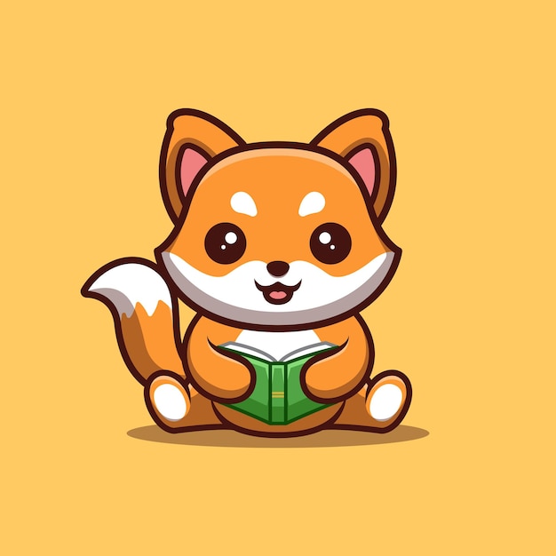 Carino fox kawaii cartoon mascotte logo