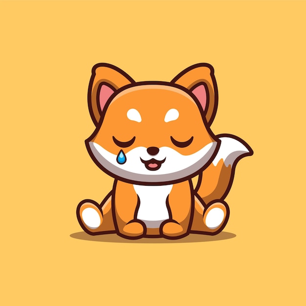 Carino fox kawaii cartoon mascotte logo