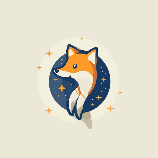 a cute fox logo vector