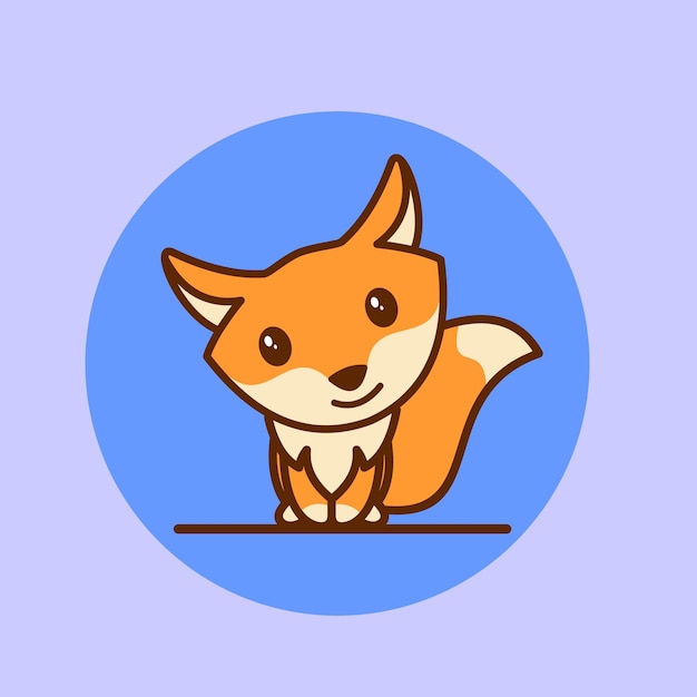 Vector cute fox mascot cartoon illustration