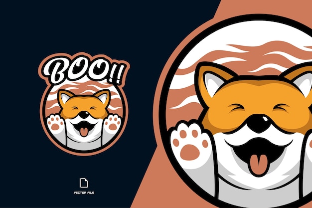 Cute fox mascot logo illustration