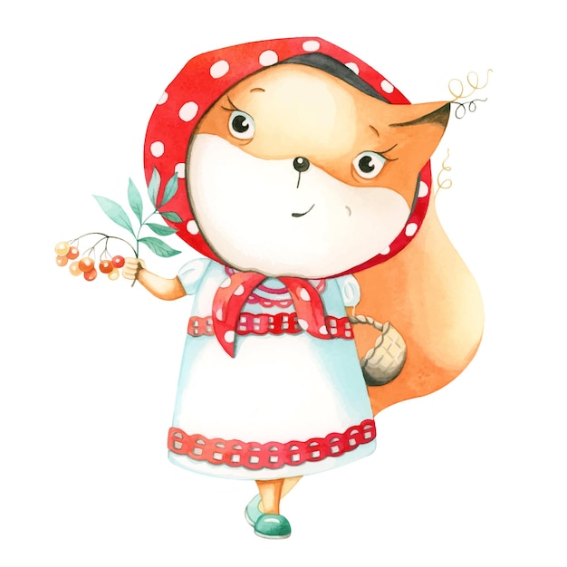 Cute fox Poster for baby room Childish print for nursery