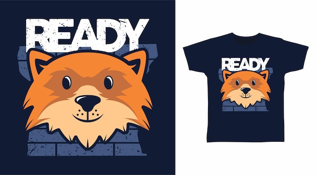 Cute fox ready tshirt design