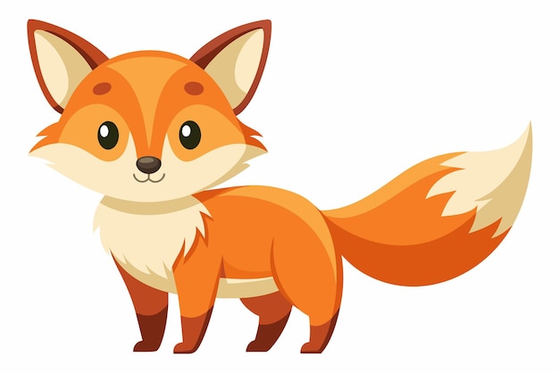 Vector cute fox sly gradient illustration in white background