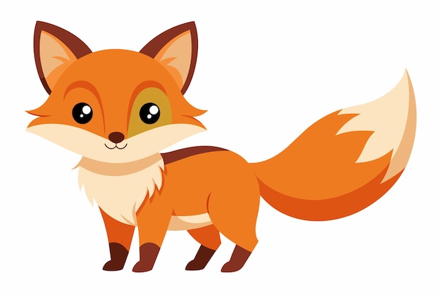 Vettore cute fox sly gradient illustration in white background