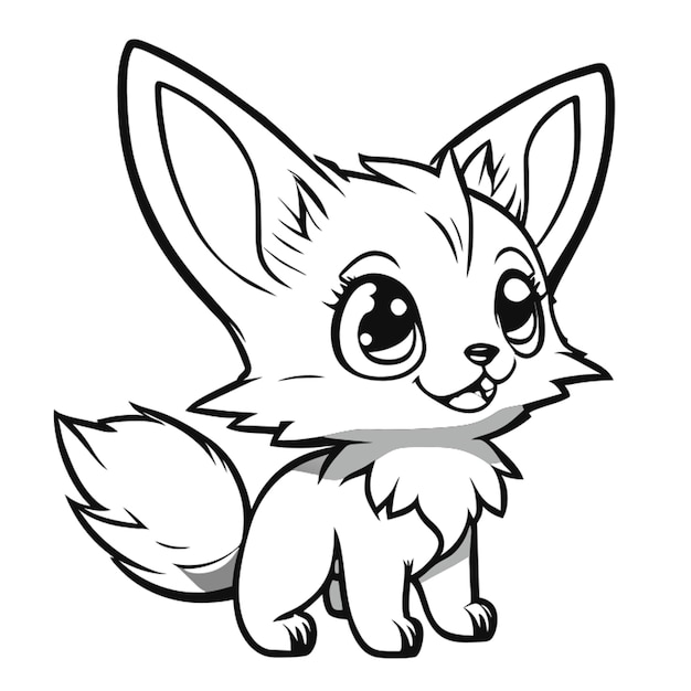 Vector cute fox vector illustration