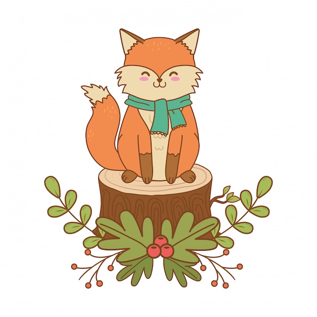 Cute fox woodland character