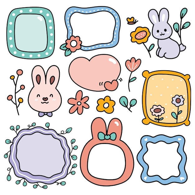 cute frame doodle scrapbook element graphic element