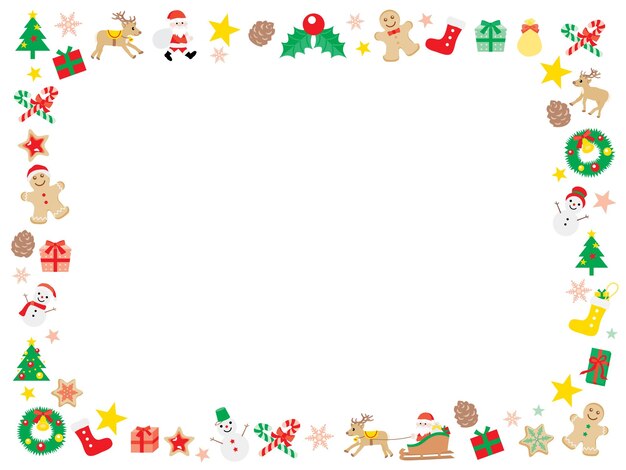 Vector cute frame illustration of christmas
