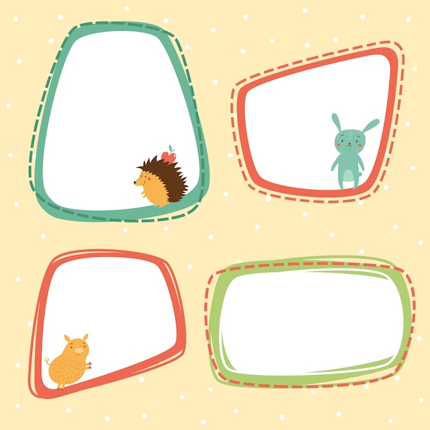 Vector cute frames vector set