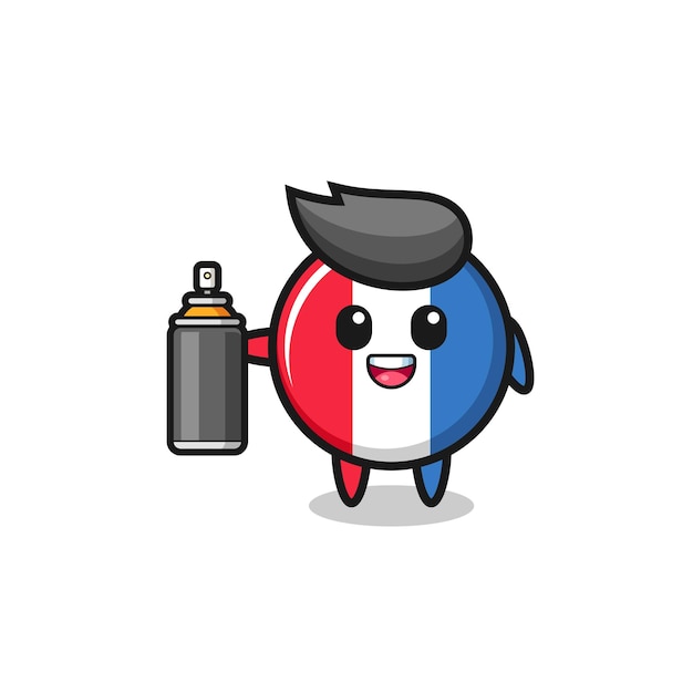 The cute france flag as a graffiti bomber , cute design